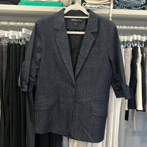 Denim blazer. Half scrunch sleeve. Like new condition.